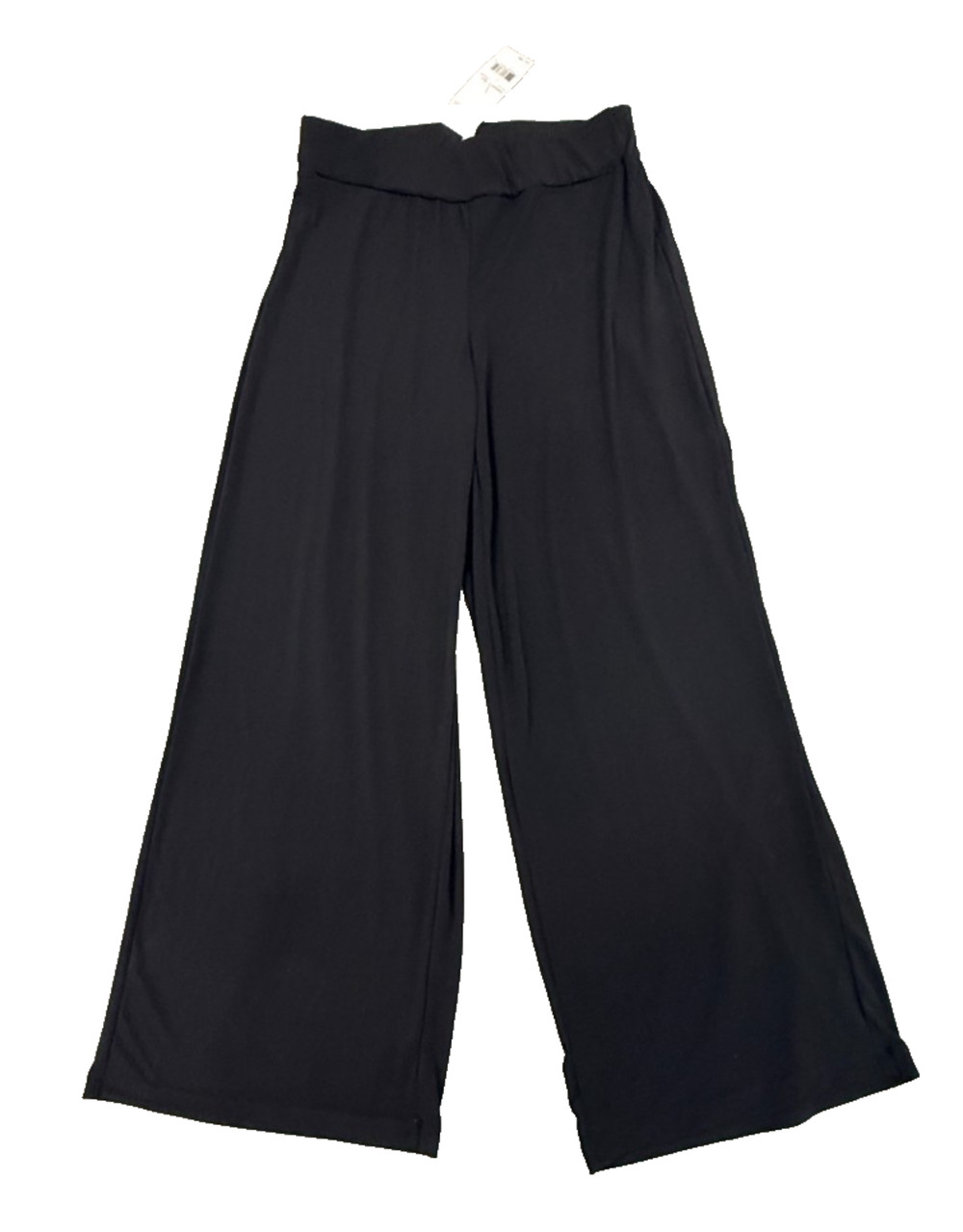 Ny Collection Palazzo Pants Womens M Petite Black Mid-Rise Wide Leg Office NWT